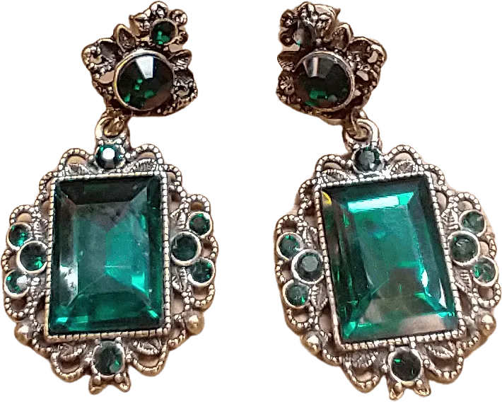 00's Emerald Green Earrings