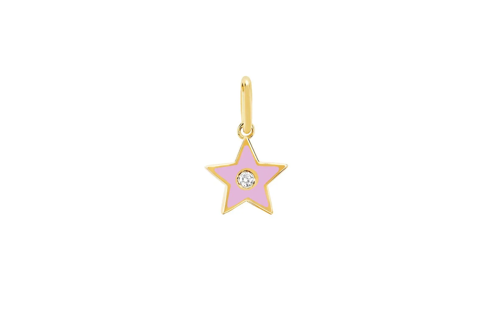 14K YELLOW GOLD DIAMOND STAR NECKLACE