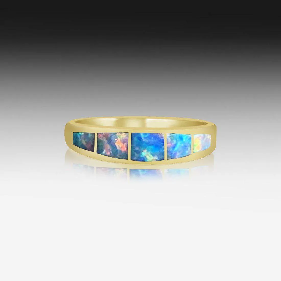 14Y opal inlay graduate ring