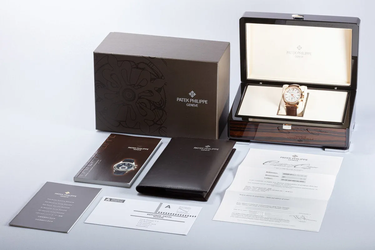 2014 Patek Philippe Annual Calendar Chronograph Rose Gold 40mm 5960R-011 Box & Papers