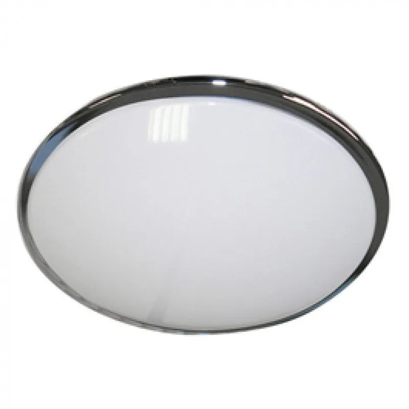 28 Watt 2D Round Luminaire, Chrome Trim with Opal Diffuser