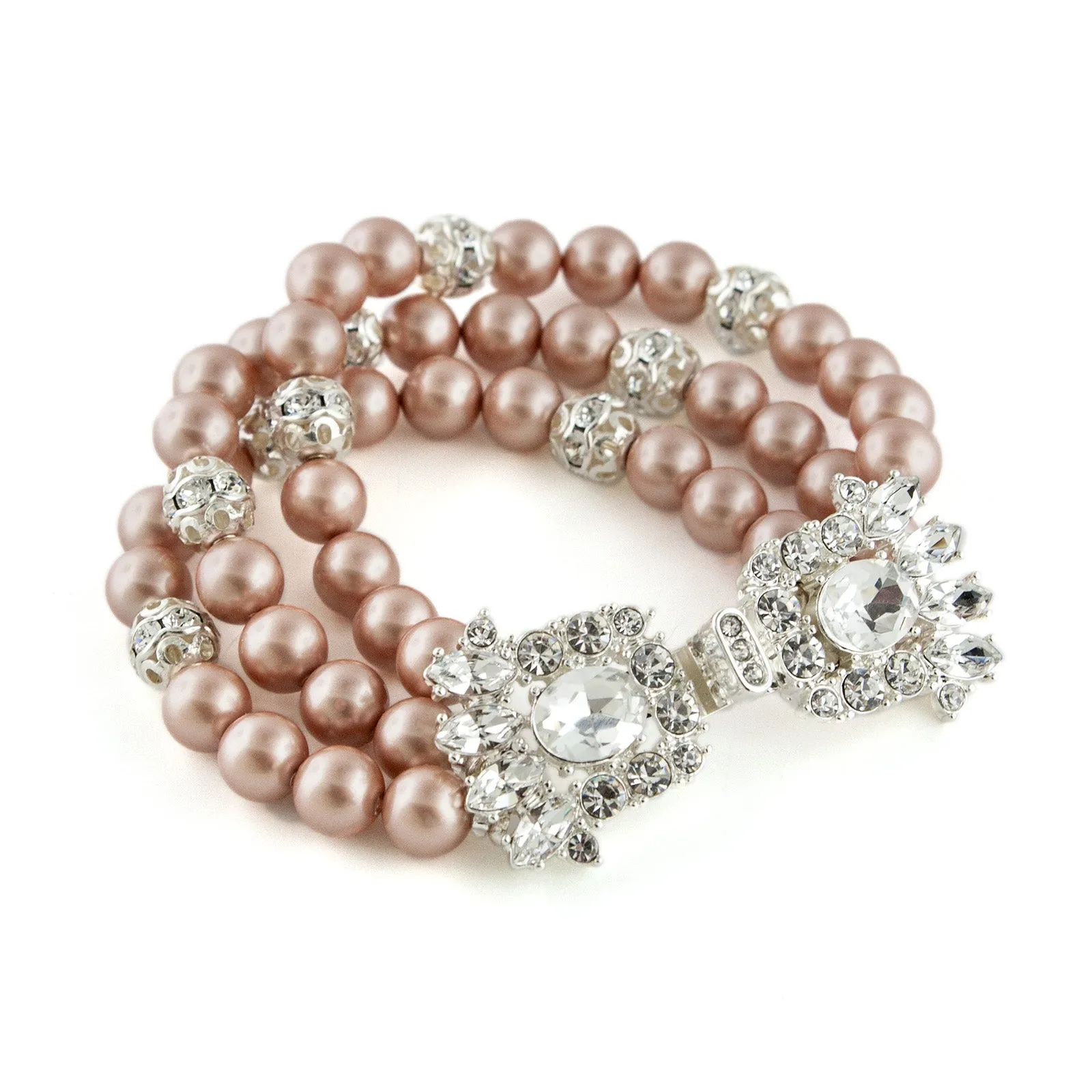 3-Row Pearl Bracelet with Fancy Clasp