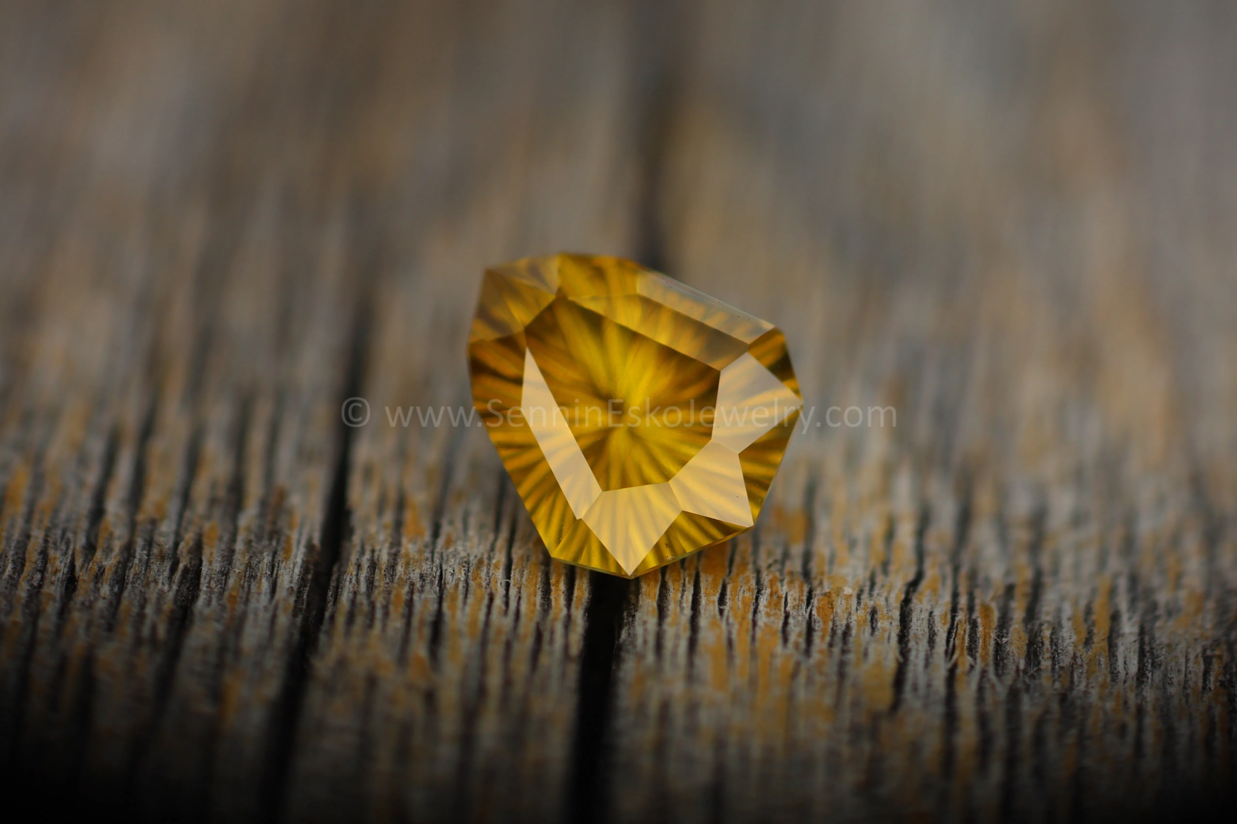 3.2 Carat Yellow Sapphire Shield - 10.4x8.8mm - Galaxy Cut