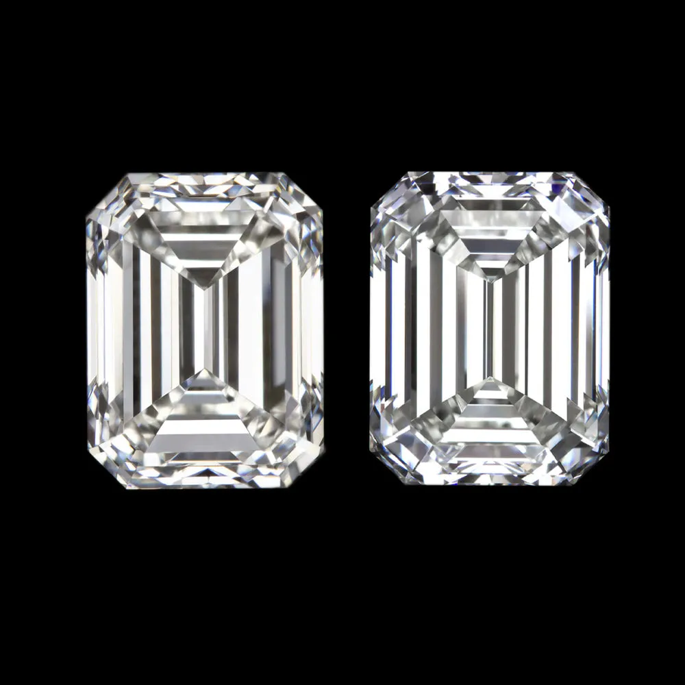 3.82 DIAMOND STUD EARRINGS GIA CERTIFIED G-H VVS EMERALD CUT MATCHING PAIR 4ct