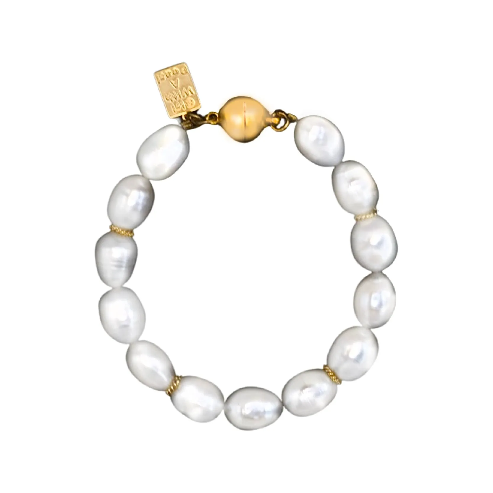 716-01-G | FRESHWATER BRACELET W/ GOLD ACCENTS