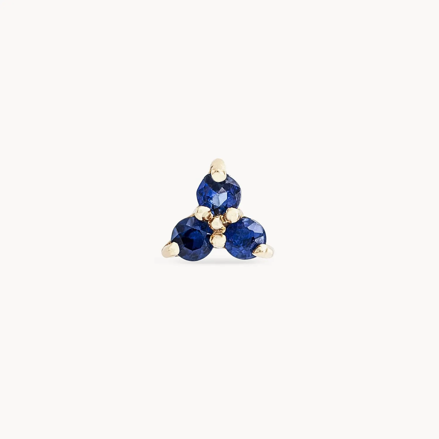 abacus tripod blue sapphire earring - 14k yellow gold, blue sapphire