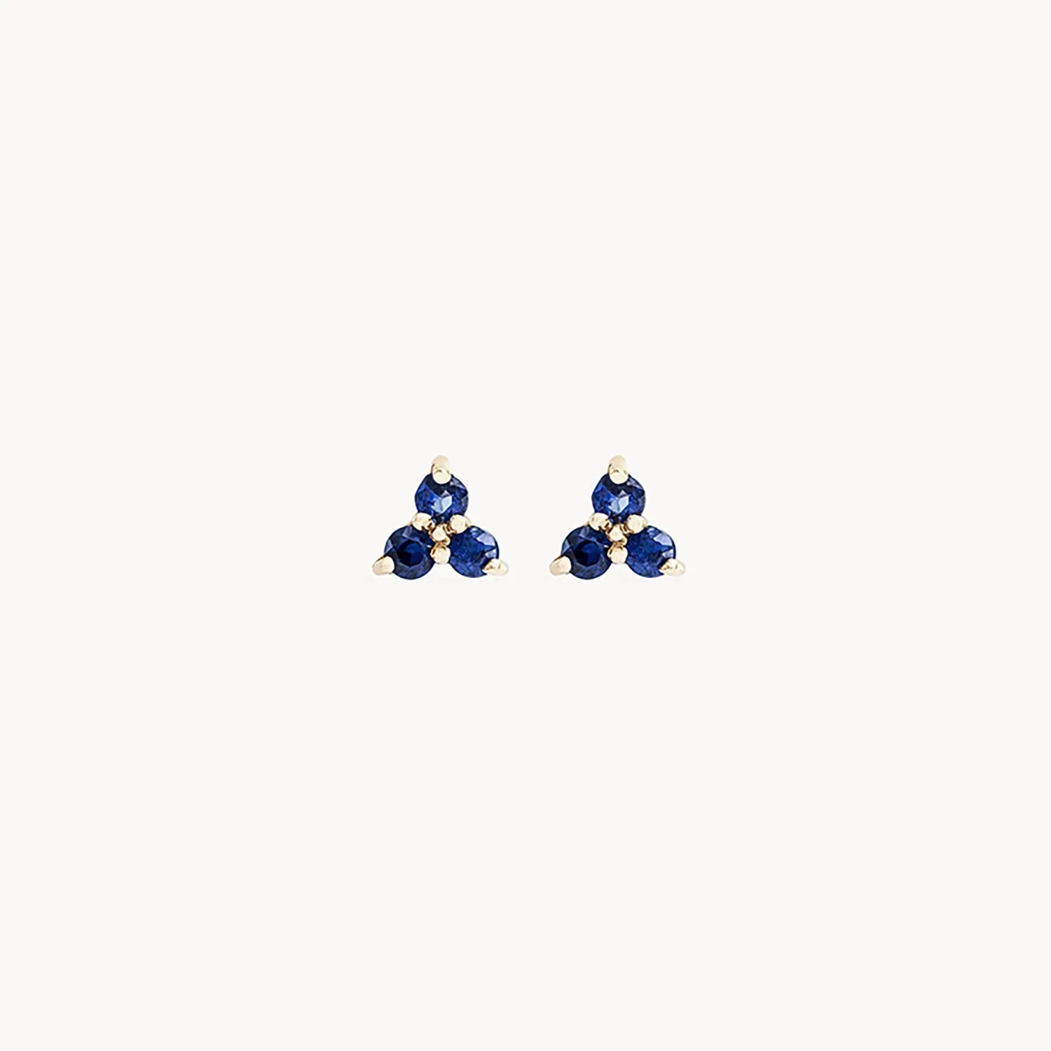 abacus tripod blue sapphire earring - 14k yellow gold, blue sapphire