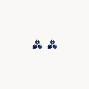 abacus tripod blue sapphire earring - 14k yellow gold, blue sapphire