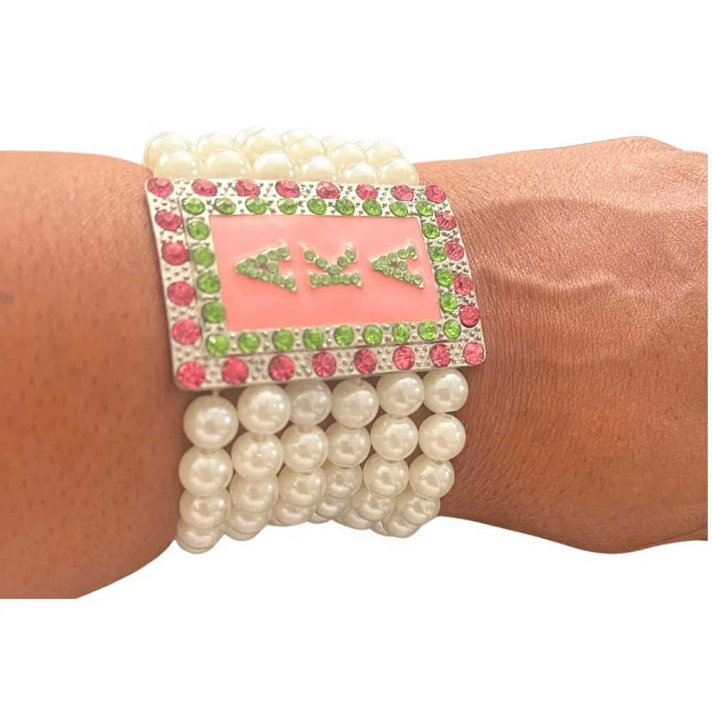 AKA Pearl and Rhinestone Bracelet