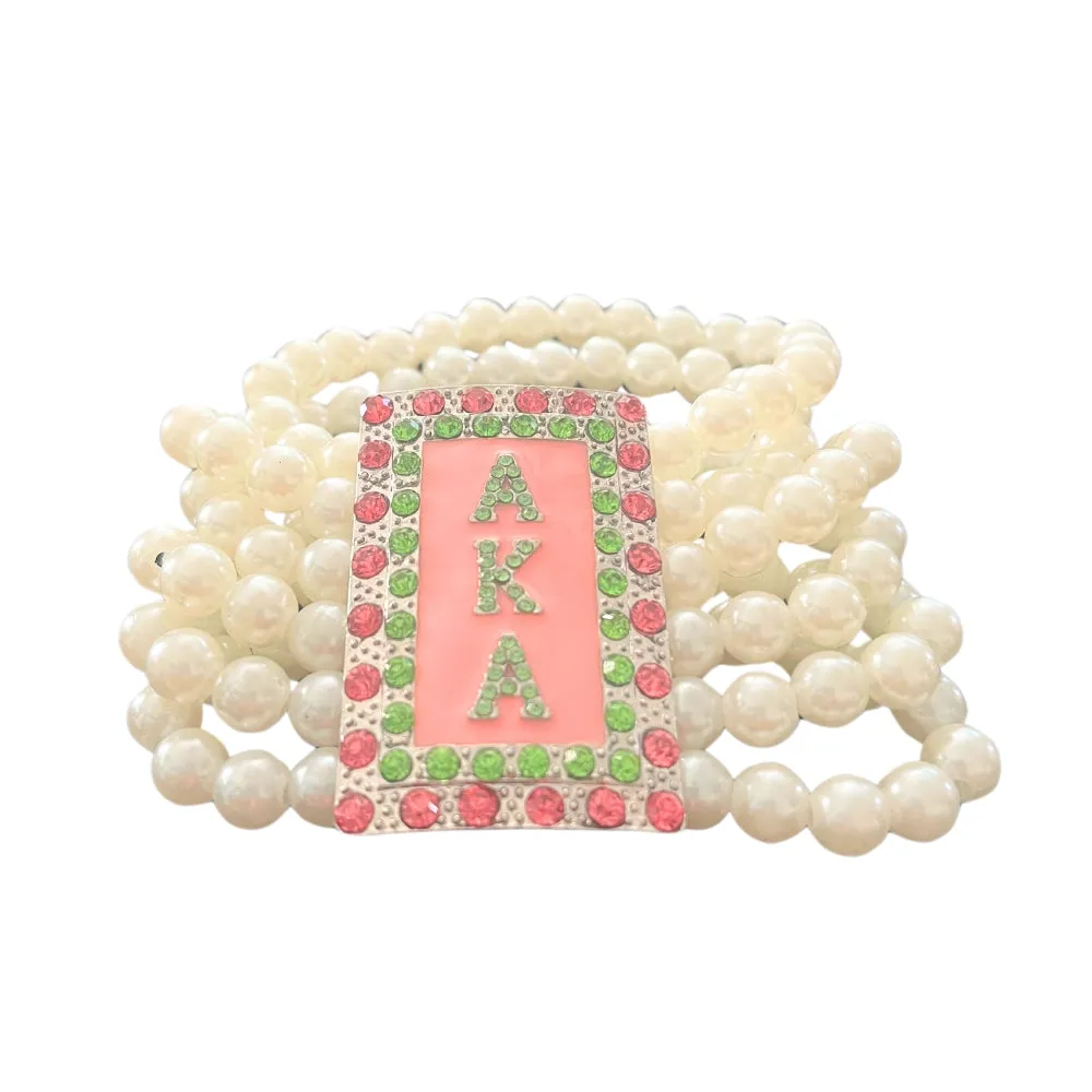 AKA Pearl and Rhinestone Bracelet