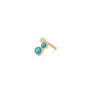 AMIRA | Turquoise & White Sapphire Waterfall Single Earring