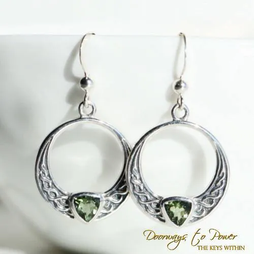 Angelic Moldavite Crystal Earrings