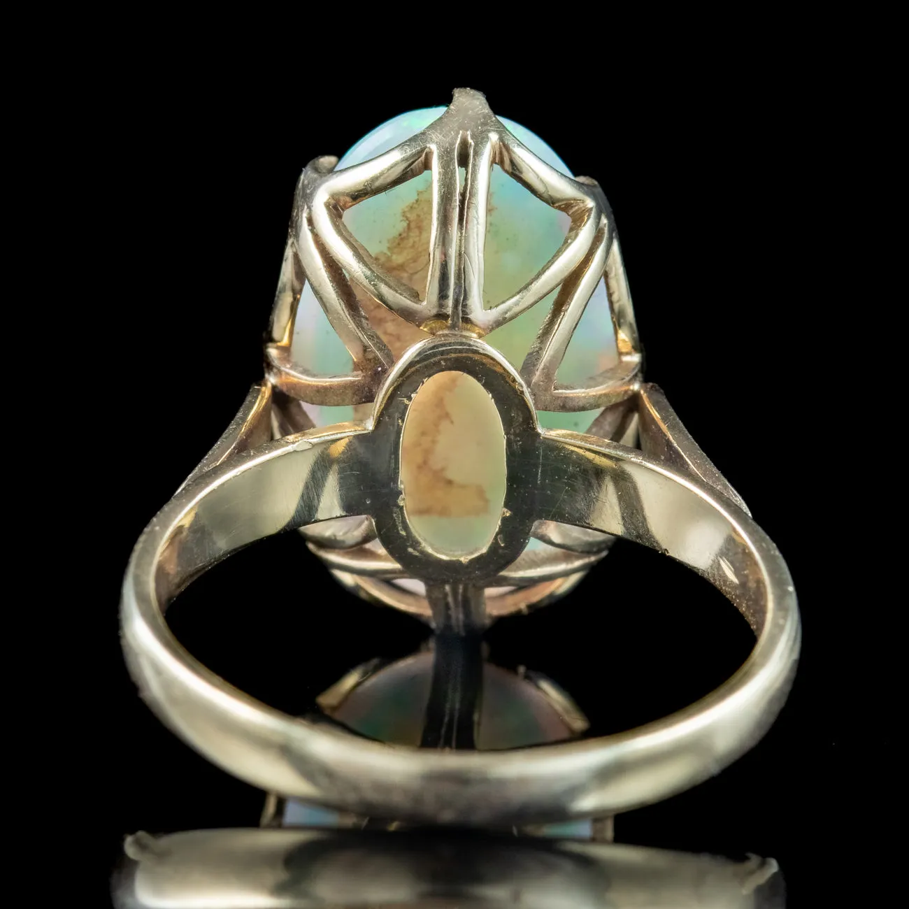 Antique Victorian Natural Opal Solitaire Ring 7ct Opal