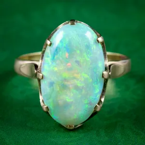 Antique Victorian Natural Opal Solitaire Ring 7ct Opal