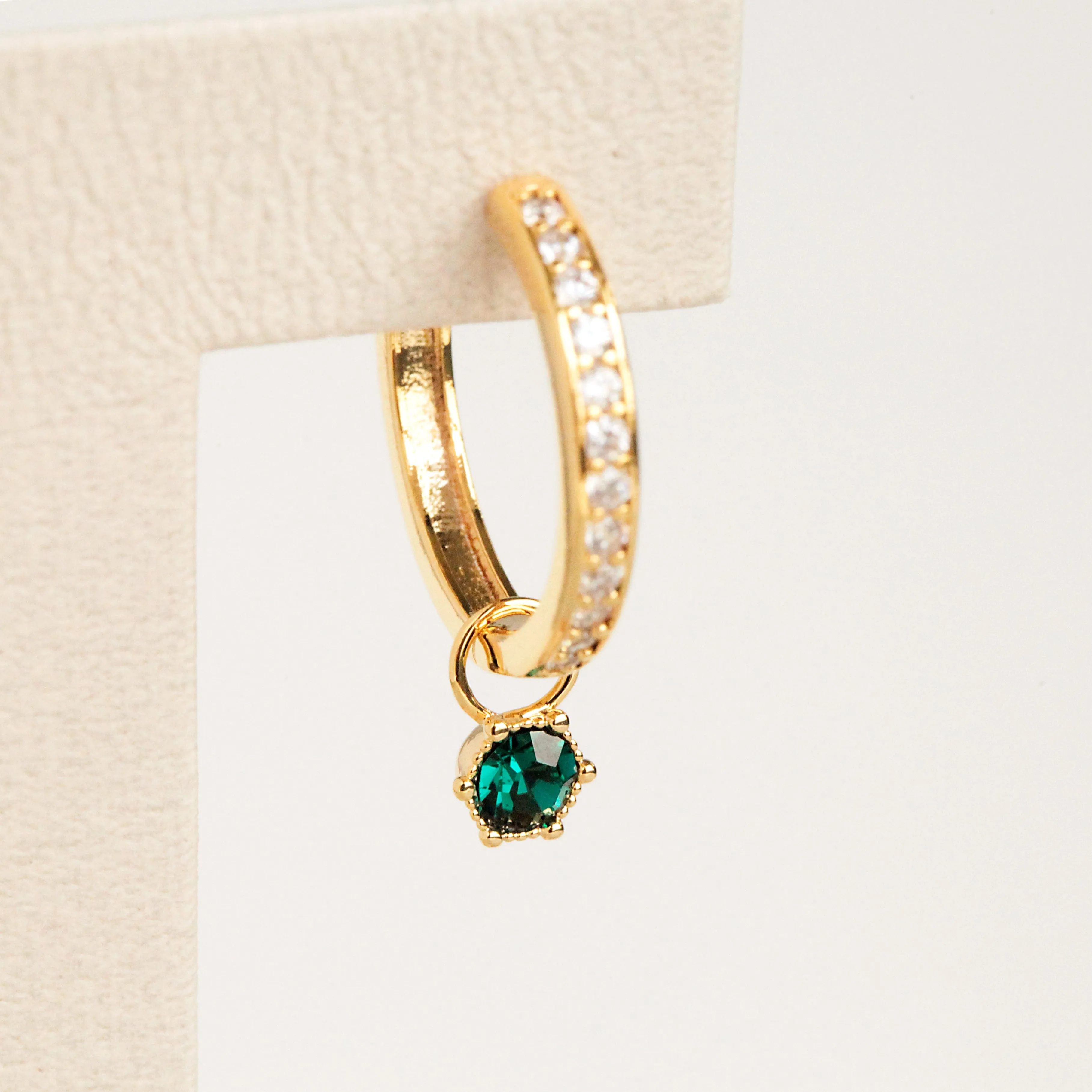 Astrid Emerald Hoop Charm