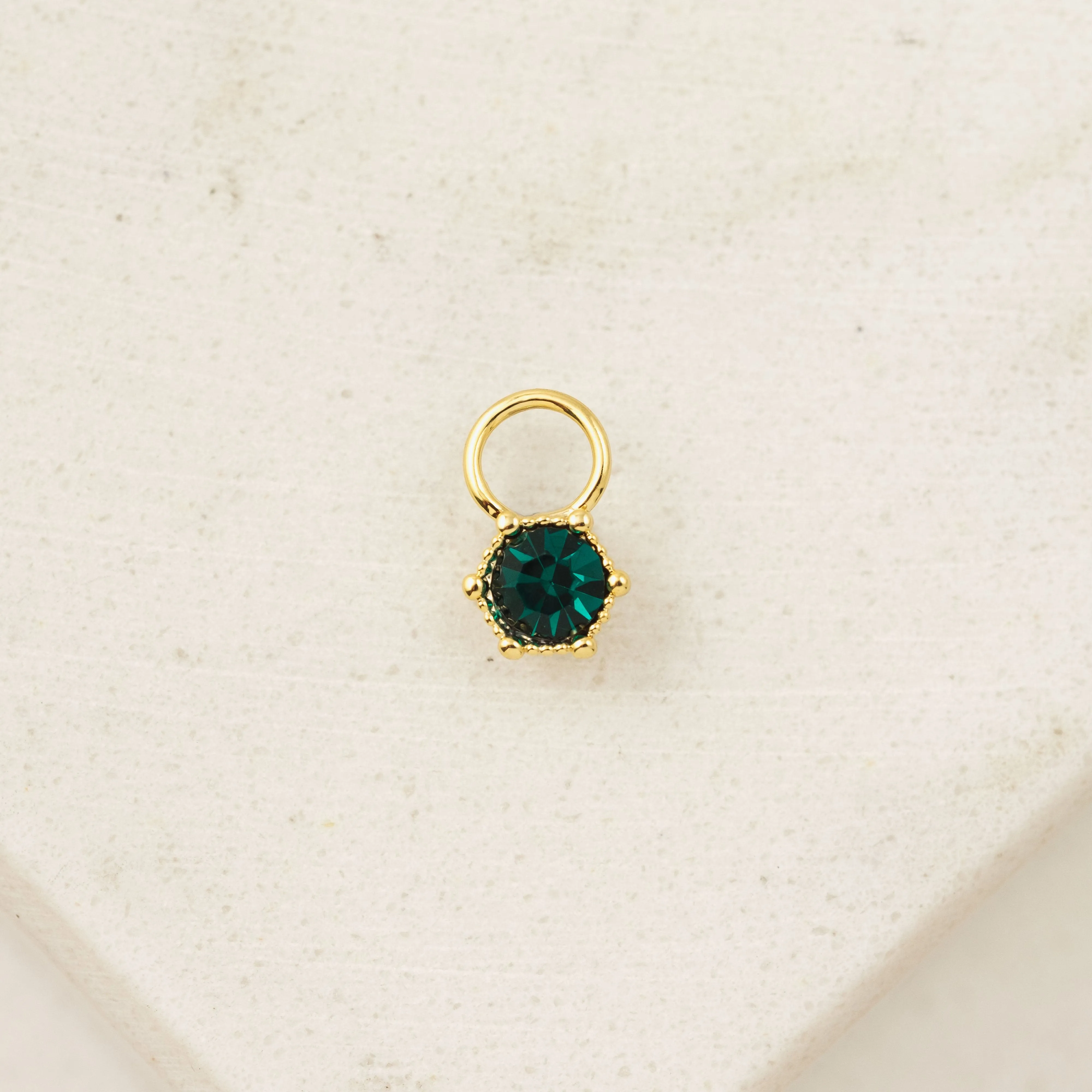 Astrid Emerald Hoop Charm