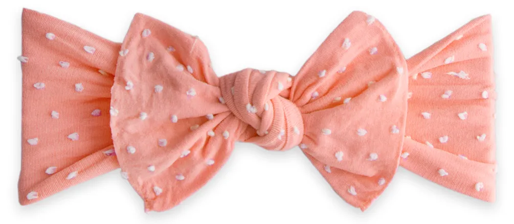 Baby Bling Coral Shabby Dot Patterned Knot Headband