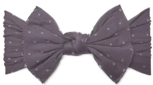 Baby Bling Lilac Dot Patterned Knot Headband