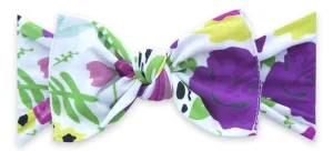 Baby Bling OG White Pop Floral Printed Knot Headband