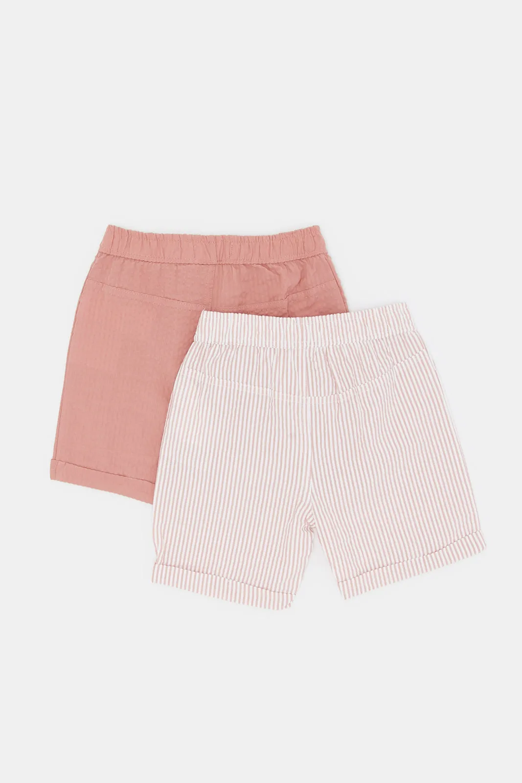 Baby Boys Coral And Red Shorts Set (Pack Of 2)