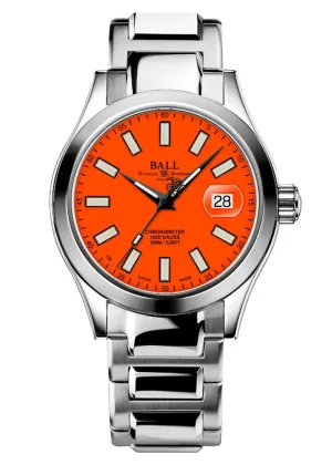 BALL Engineer III Marvelight Chronometer 40MM Orange Dial Watch Box Papers