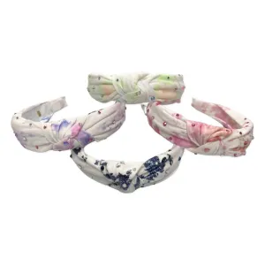 Bari Lynn Tie Dye Splatter Twist Knot Headband w/Crystals