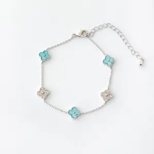 Blue Vanya Diamond Clover Bracelet