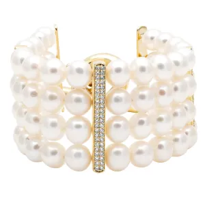 Bracelet - Fresh Water Pearl And Diamond