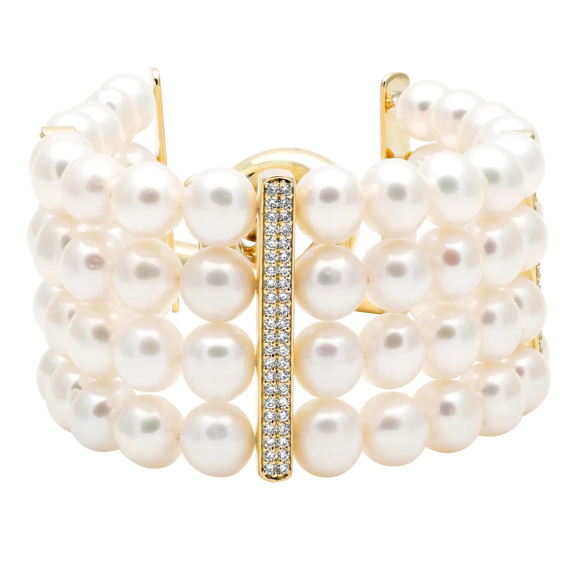 Bracelet - Fresh Water Pearl And Diamond