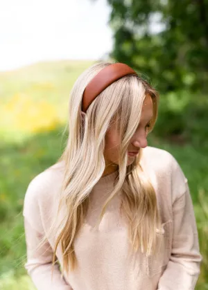 Brown Leather Headband