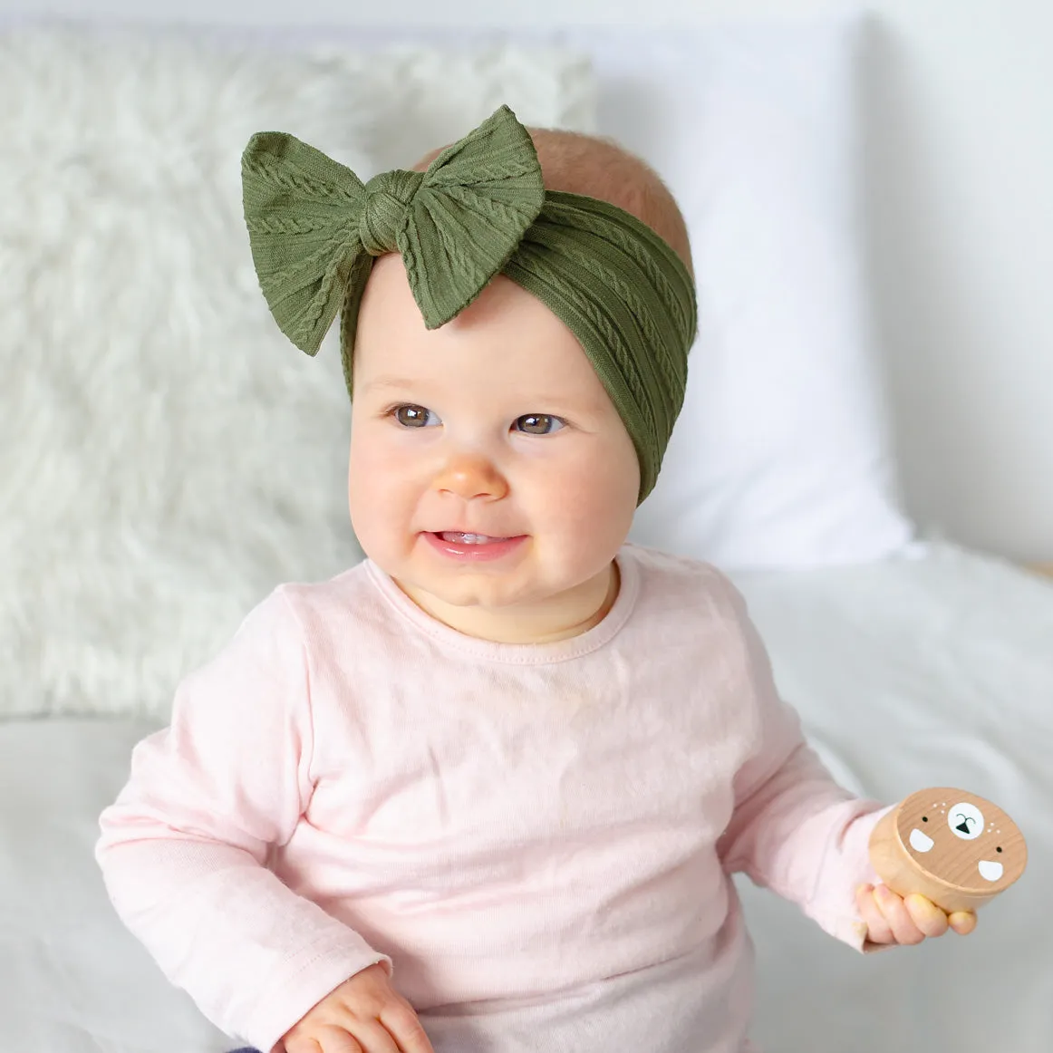 Cable Bow Headband - Olive