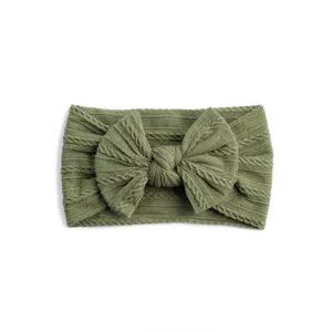 Cable Bow Headband - Olive