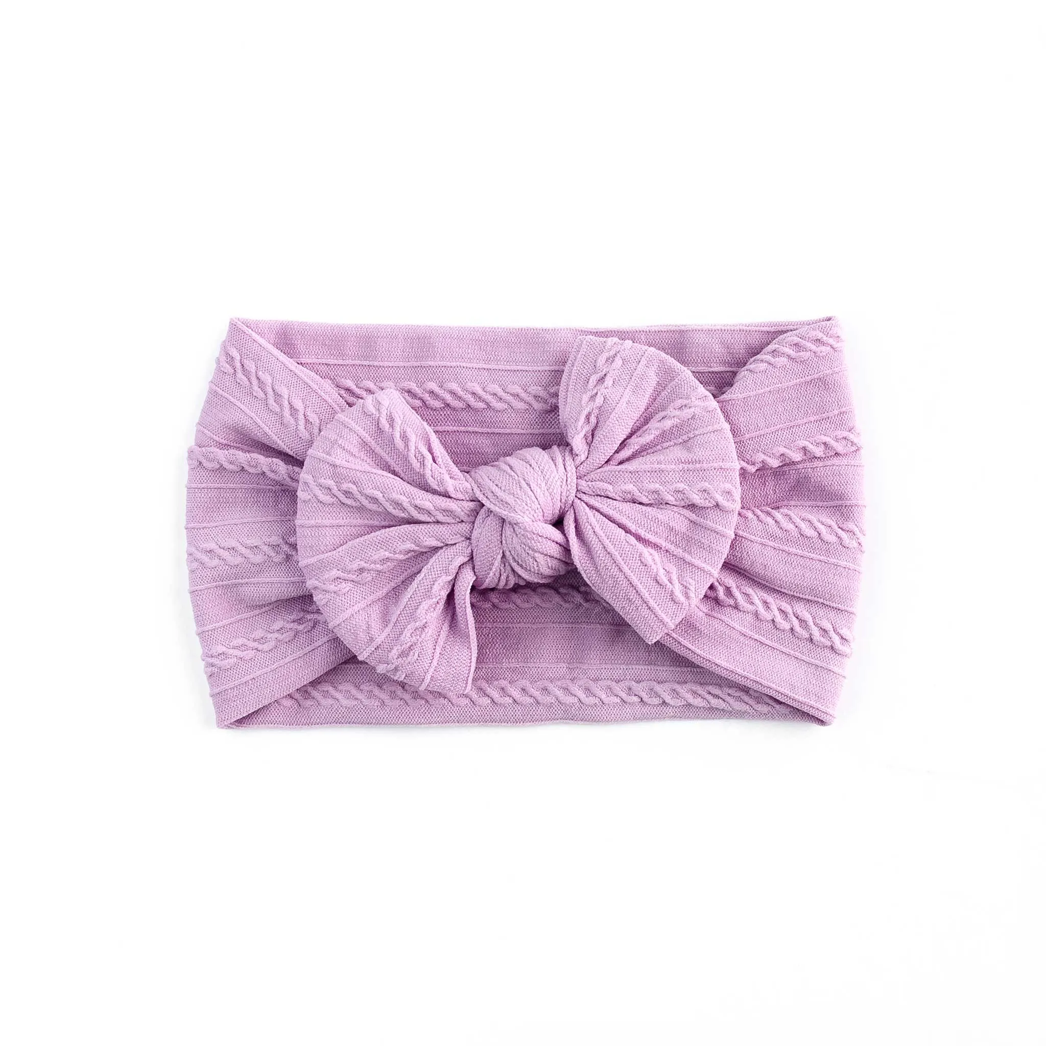 Cable Bow Headband - Violet