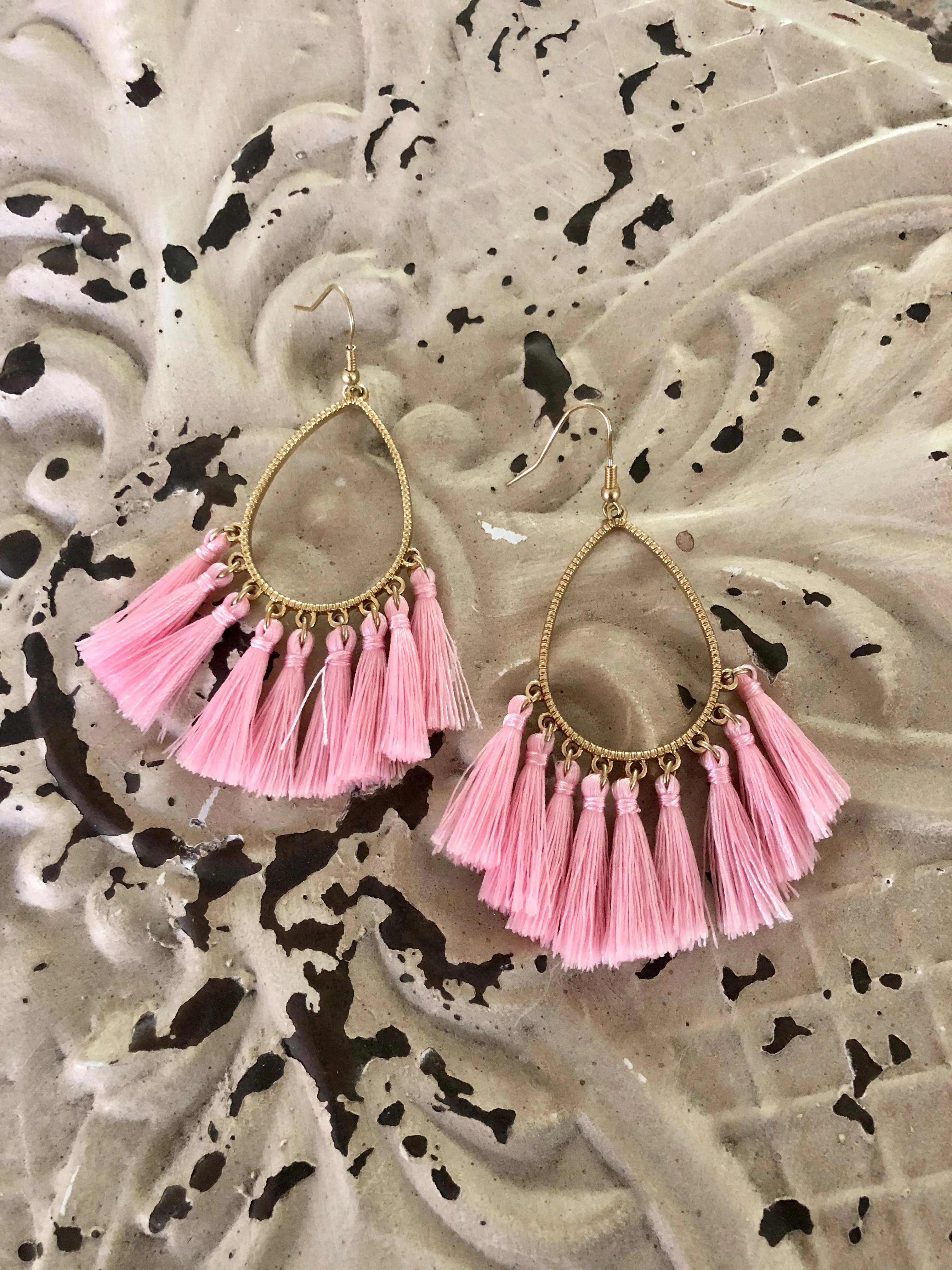 Caren Bestselling Teardrop Tassel Statement Earrings