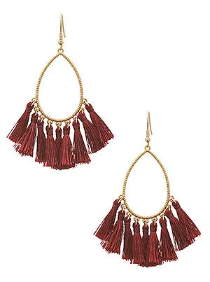 Caren Bestselling Teardrop Tassel Statement Earrings