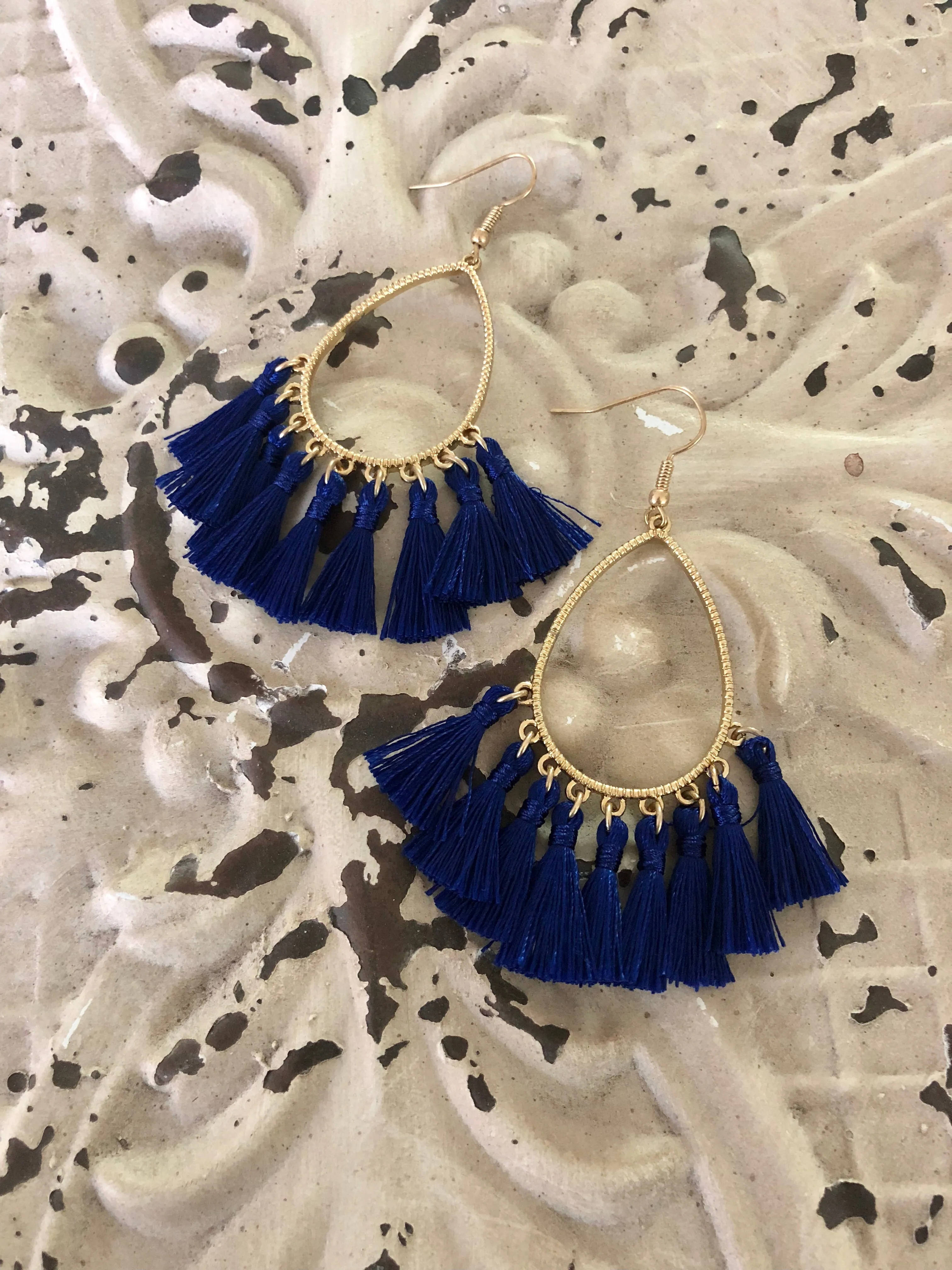 Caren Bestselling Teardrop Tassel Statement Earrings