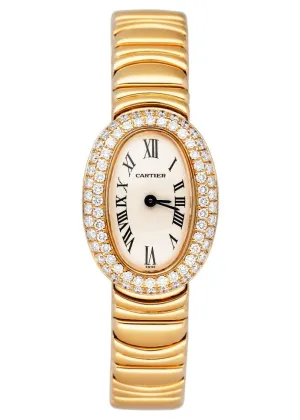 Cartier Baignoire WB5094D8 Diamond 18K Yellow Gold Ladies Watch