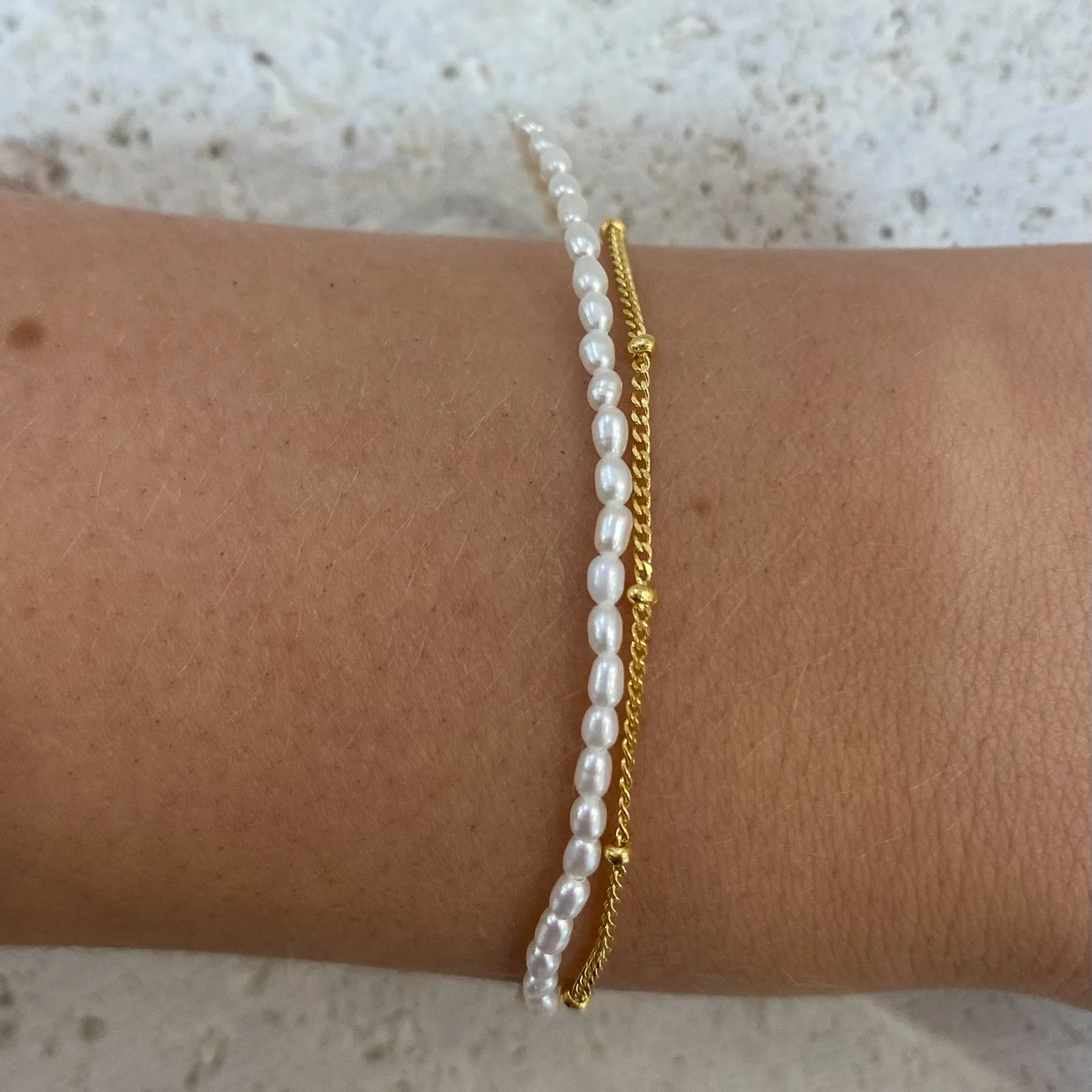 Cascade Pearl Bracelet Gold