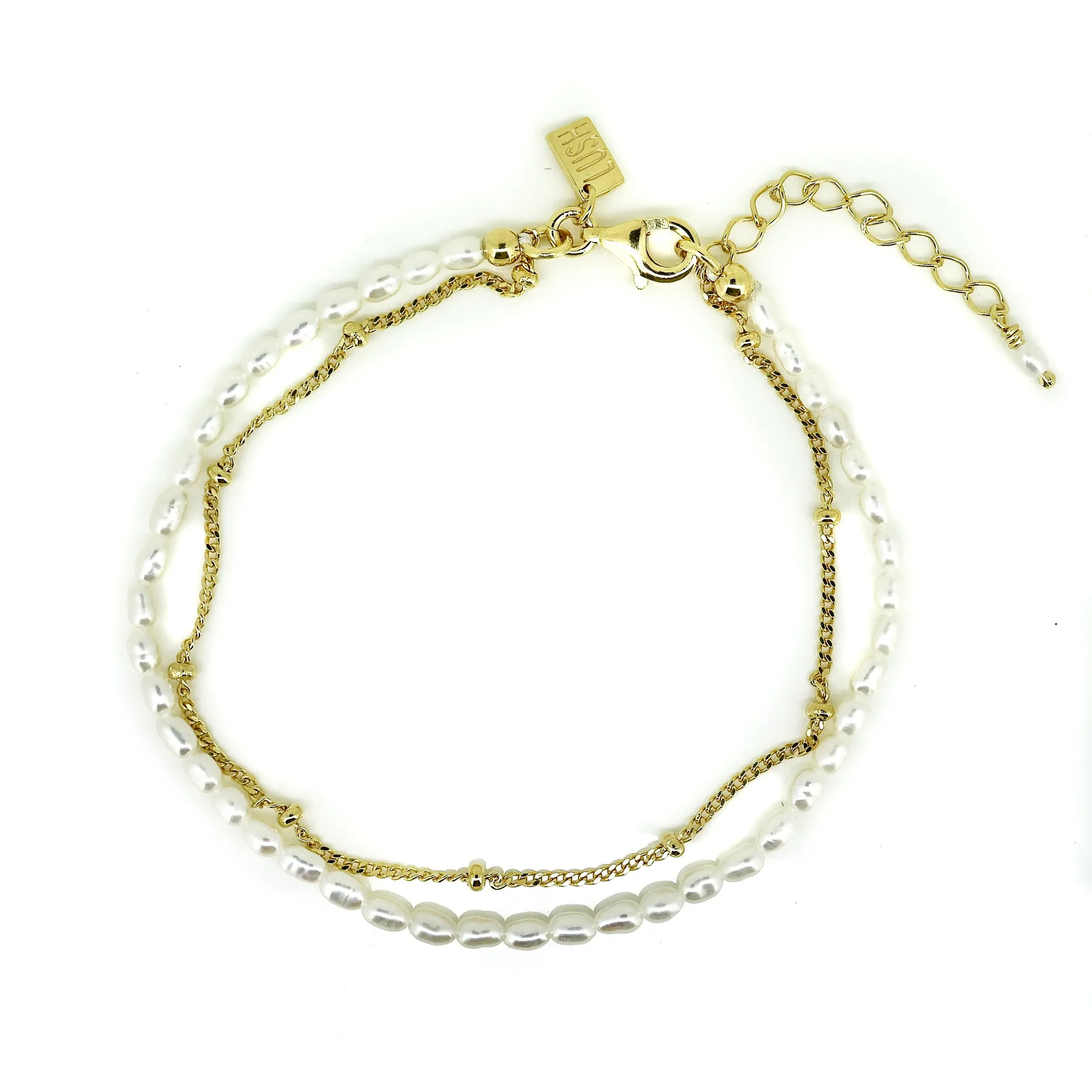 Cascade Pearl Bracelet Gold