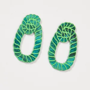 Coastal Rope Earrings - Emerald / Sage