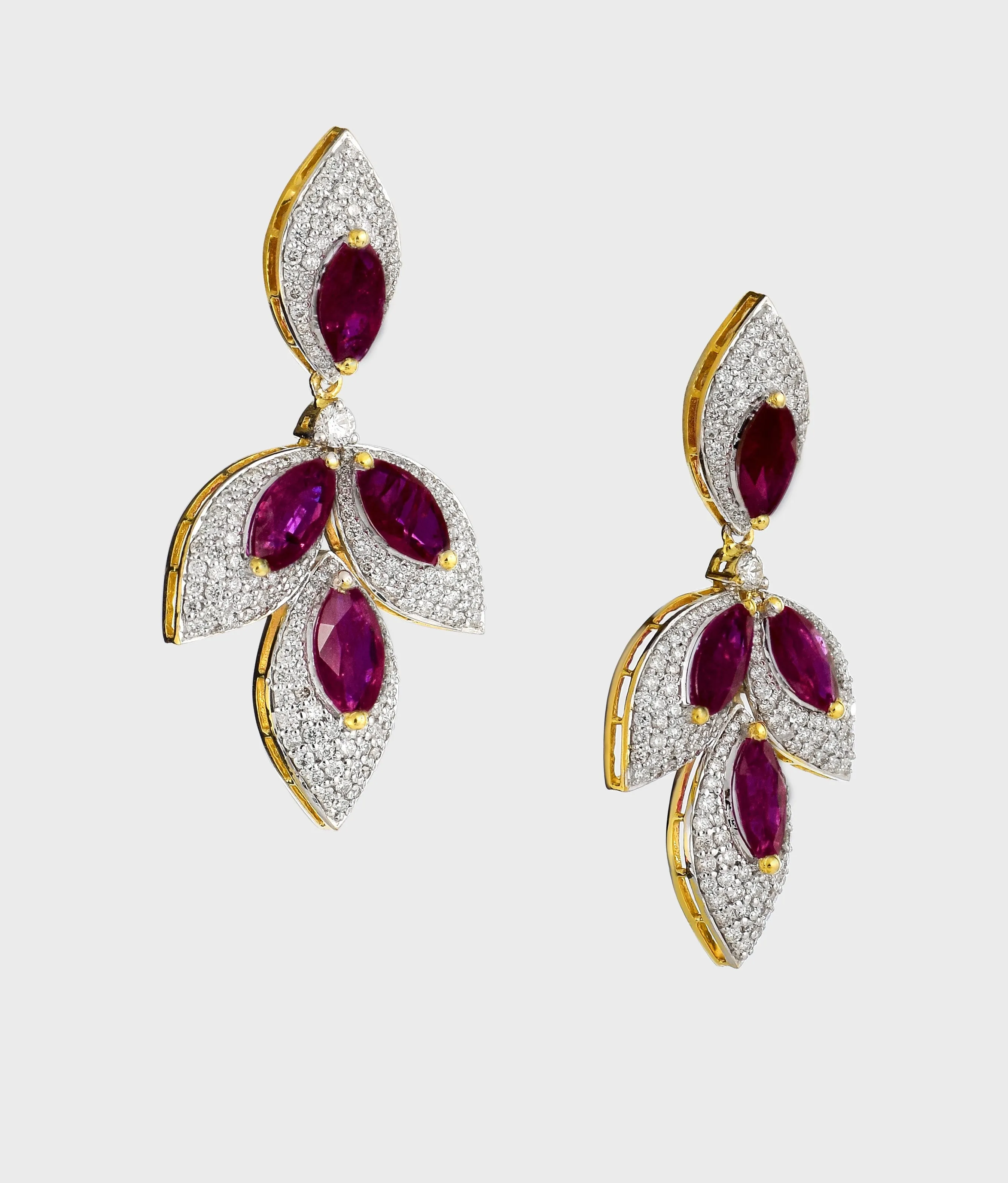 Diamond and ruby Marquise Necklace set exudes opulence and grace, adding a touch of timeless allure to any ensemble. Elevate your elegance with this stunning masterpiece. Explore luxury redefined today."(PGDNE0123)