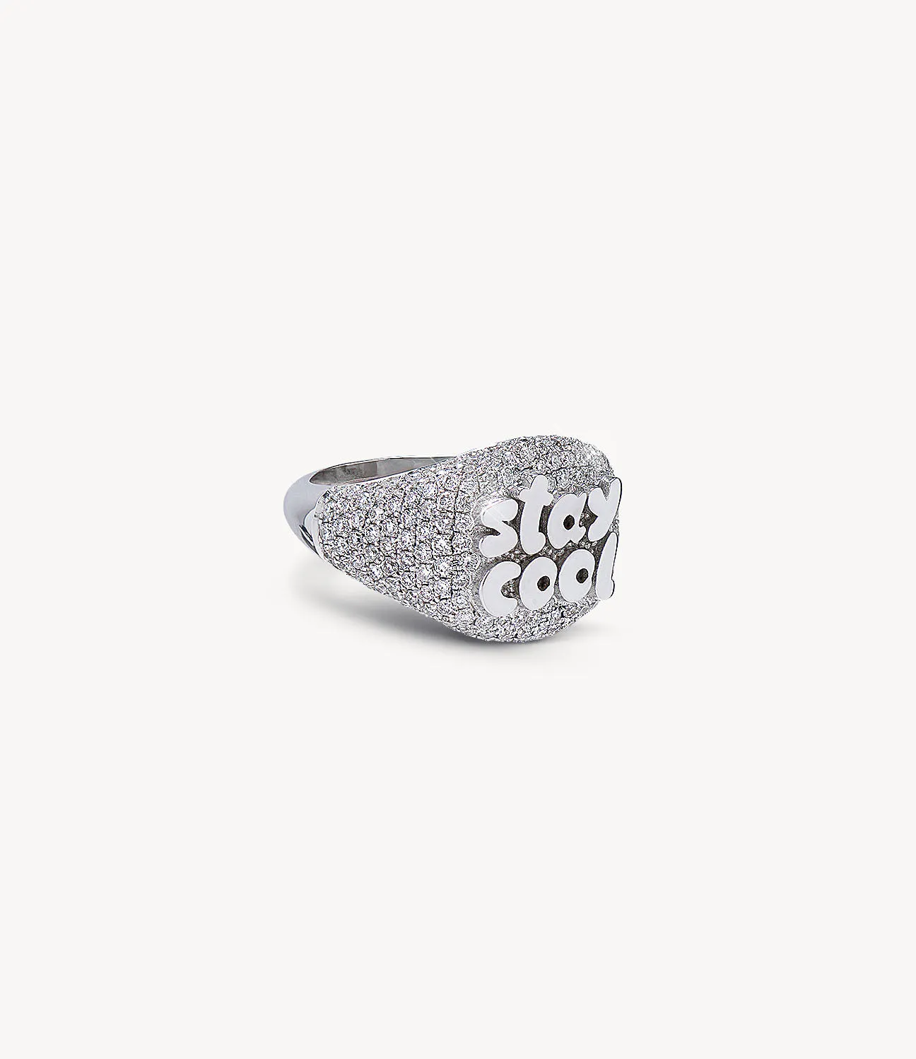 Diamond ‘Stay Cool’ Signet Ring