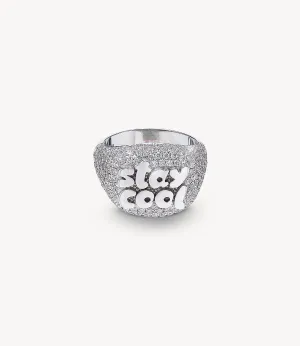 Diamond ‘Stay Cool’ Signet Ring