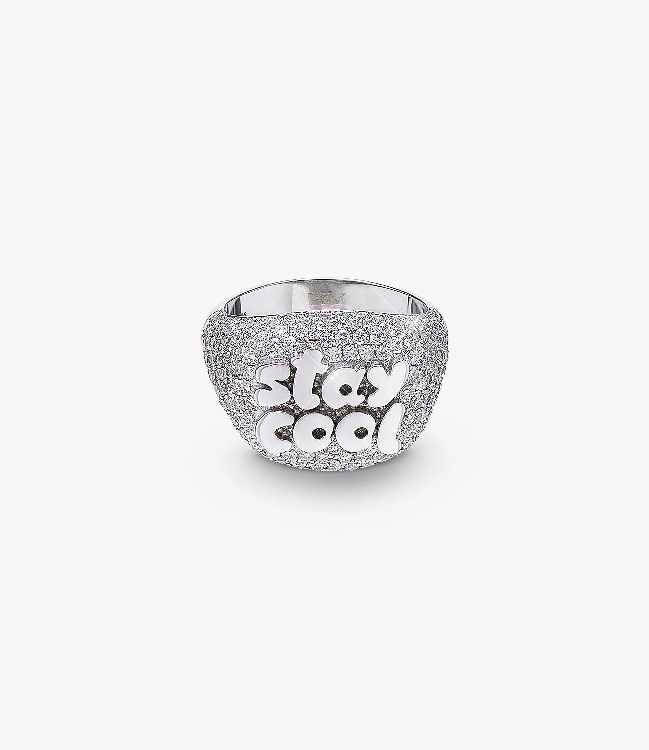 Diamond ‘Stay Cool’ Signet Ring