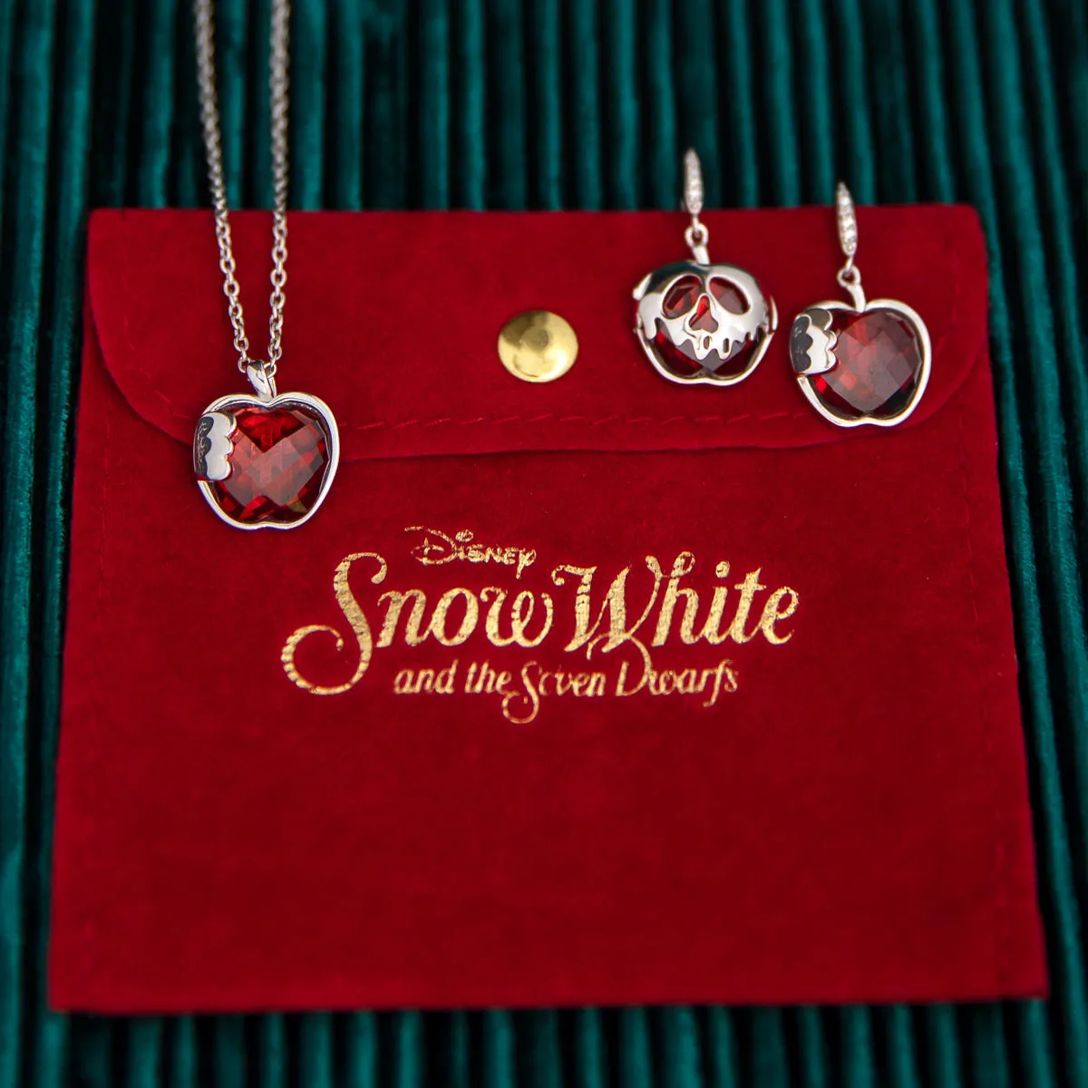 Disney X RockLove SNOW WHITE Crystal Take a Bite Apple Necklace