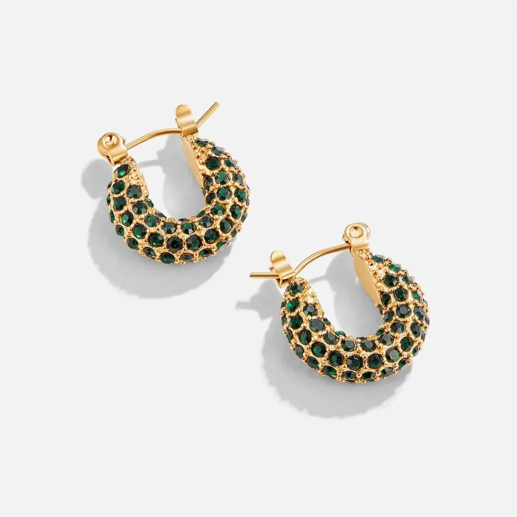 Emerald Beauty Hoop Earrings