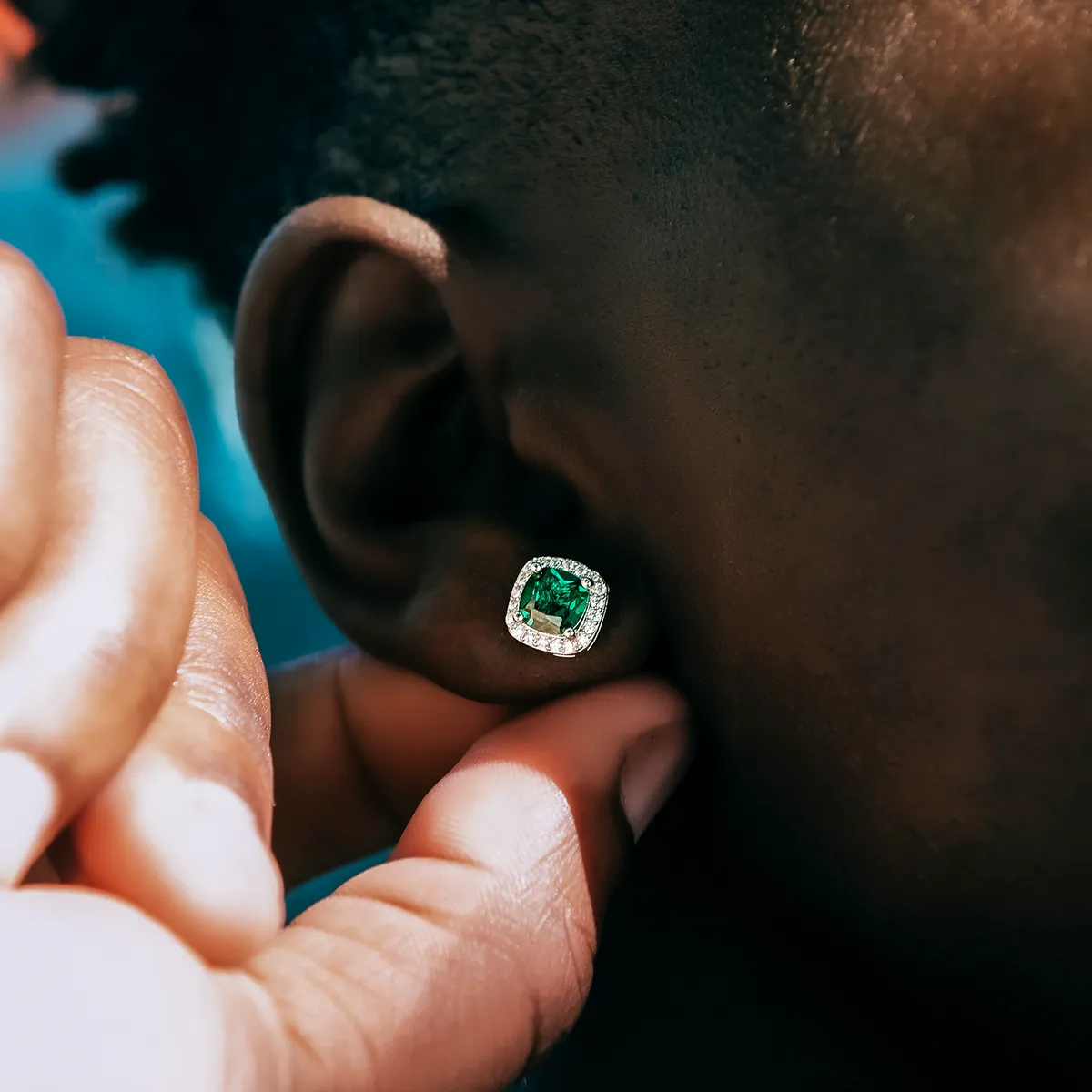 Emerald Cushion Cut Earrings