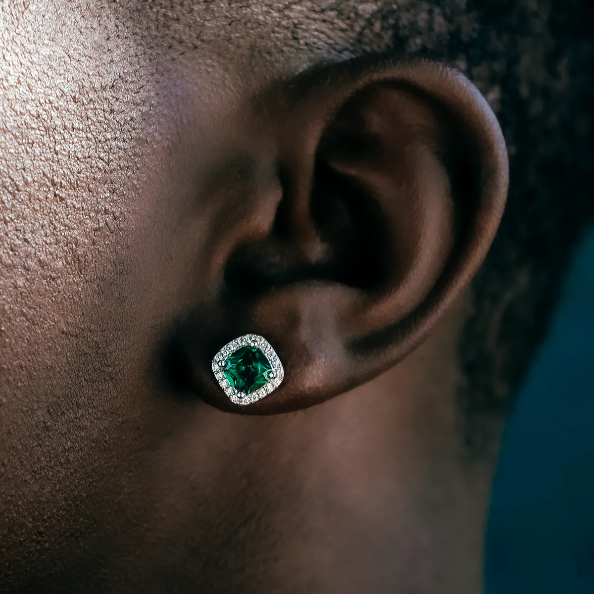 Emerald Cushion Cut Earrings