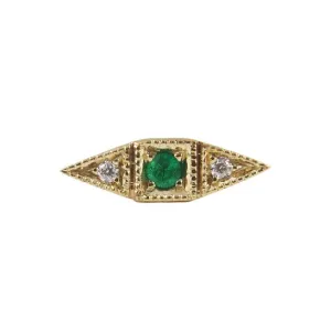 Emerald Deco Point Long Stud (Single) (ready to ship option)*