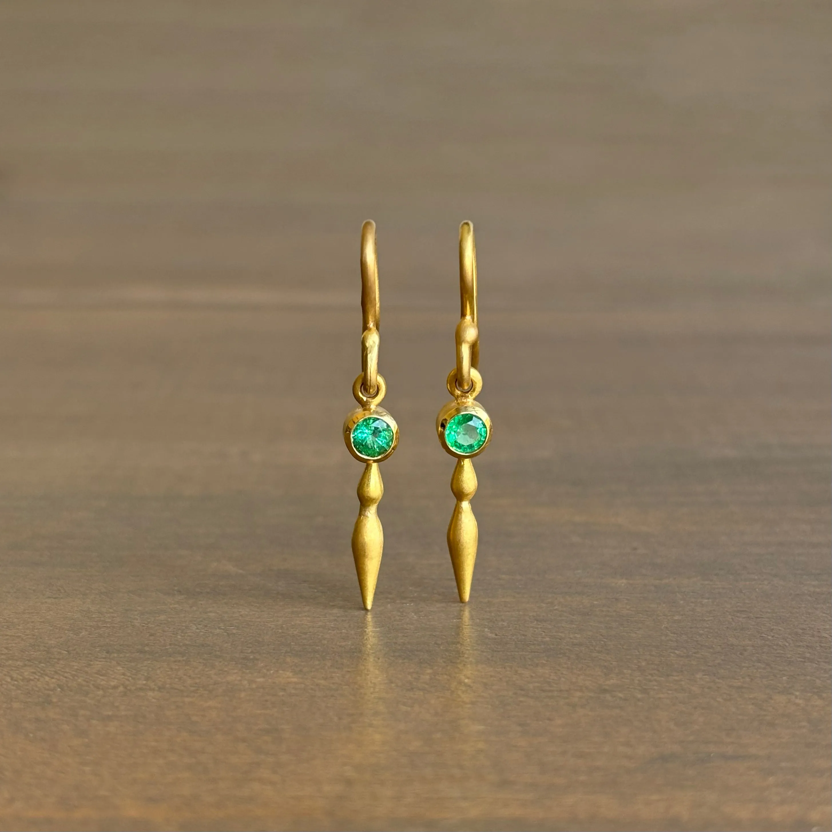 Emerald Double Pod Drop Earrings